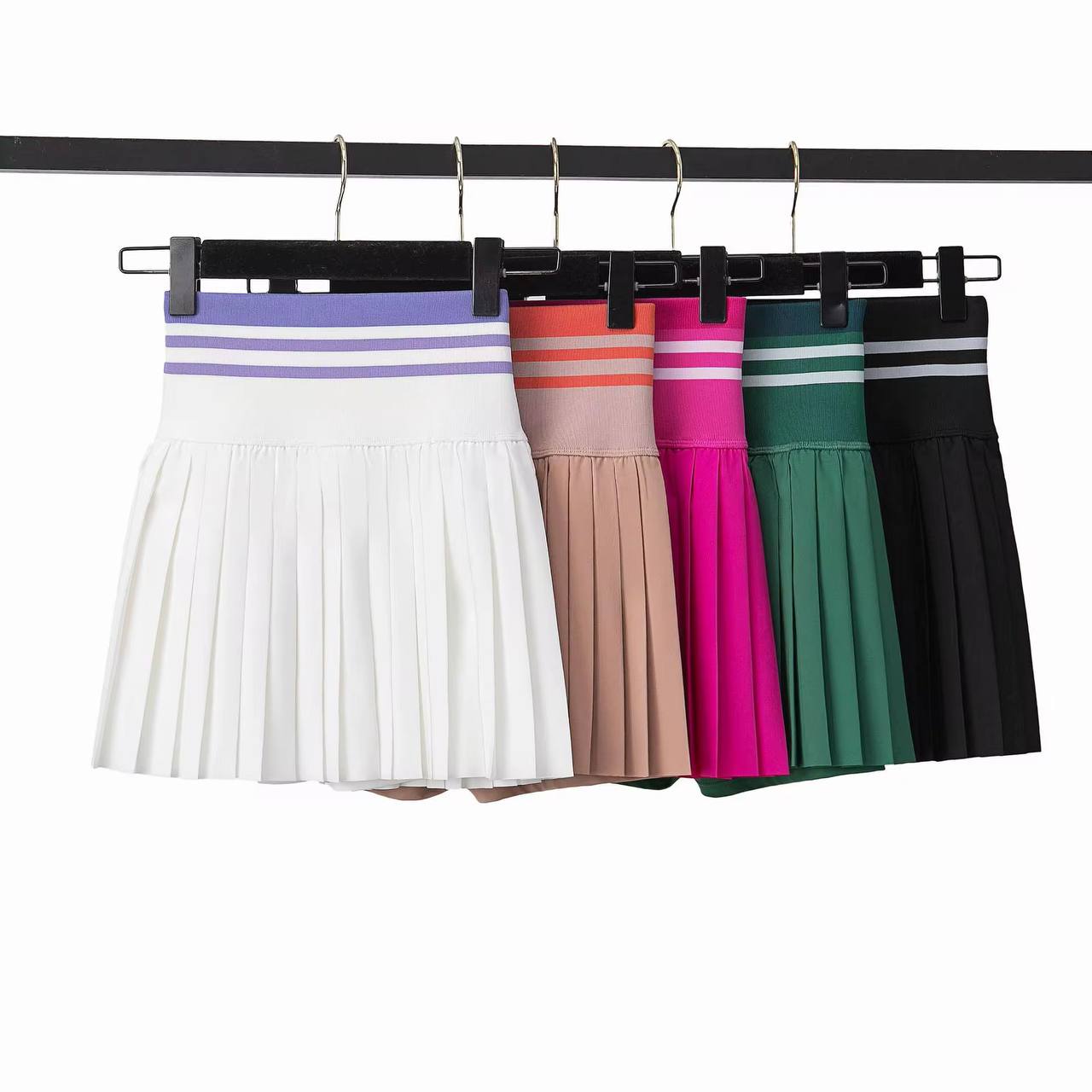 V-Neck Pleated Skirt Set