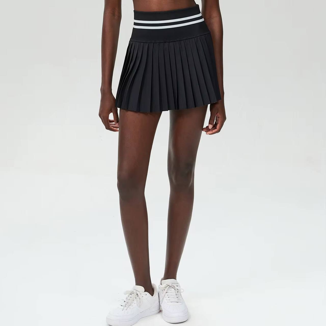 V-Neck Pleated Skirt Set